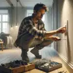 Hvordan installere en dimmerbryter for bedre belysning 8 Man installing a dimmer switch in a modern norwegian living room with cozy lighting